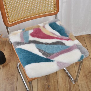 德家堡 纯椅垫餐椅茶椅座垫冬季加厚保暖毛垫圆形椅子垫凳垫