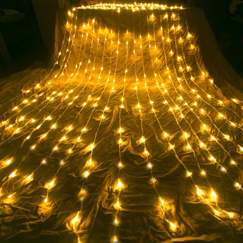 户外防水网红瀑布灯流水灯窗帘灯串烧烤店房间装饰灯彩灯星星灯