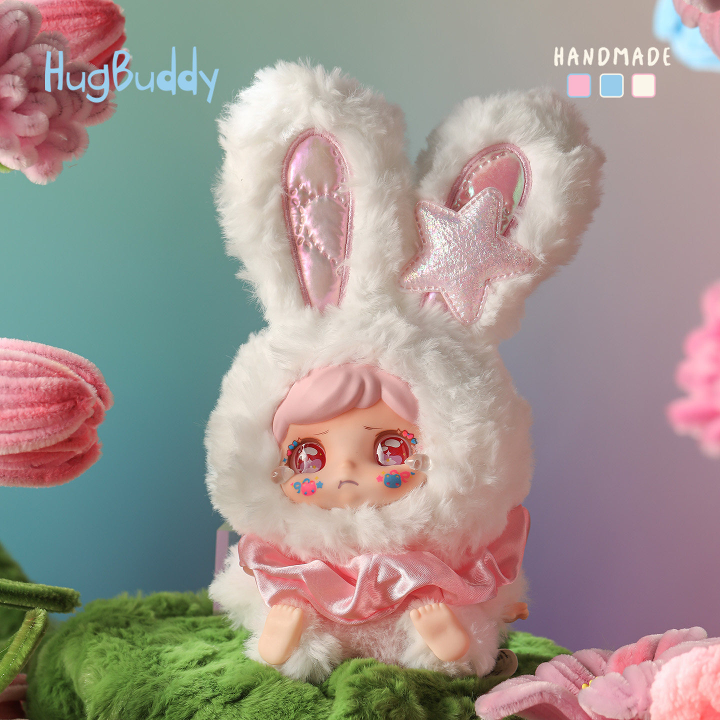 hugbuddy抱抱布迪眼泪工厂潮流玩偶公仔搪胶毛绒盲盒哭娃挂件礼物