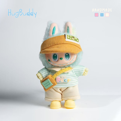 泡泡玛特labubu娃衣三代前方高能拉布布衣服玩偶帽子背带裤替换装