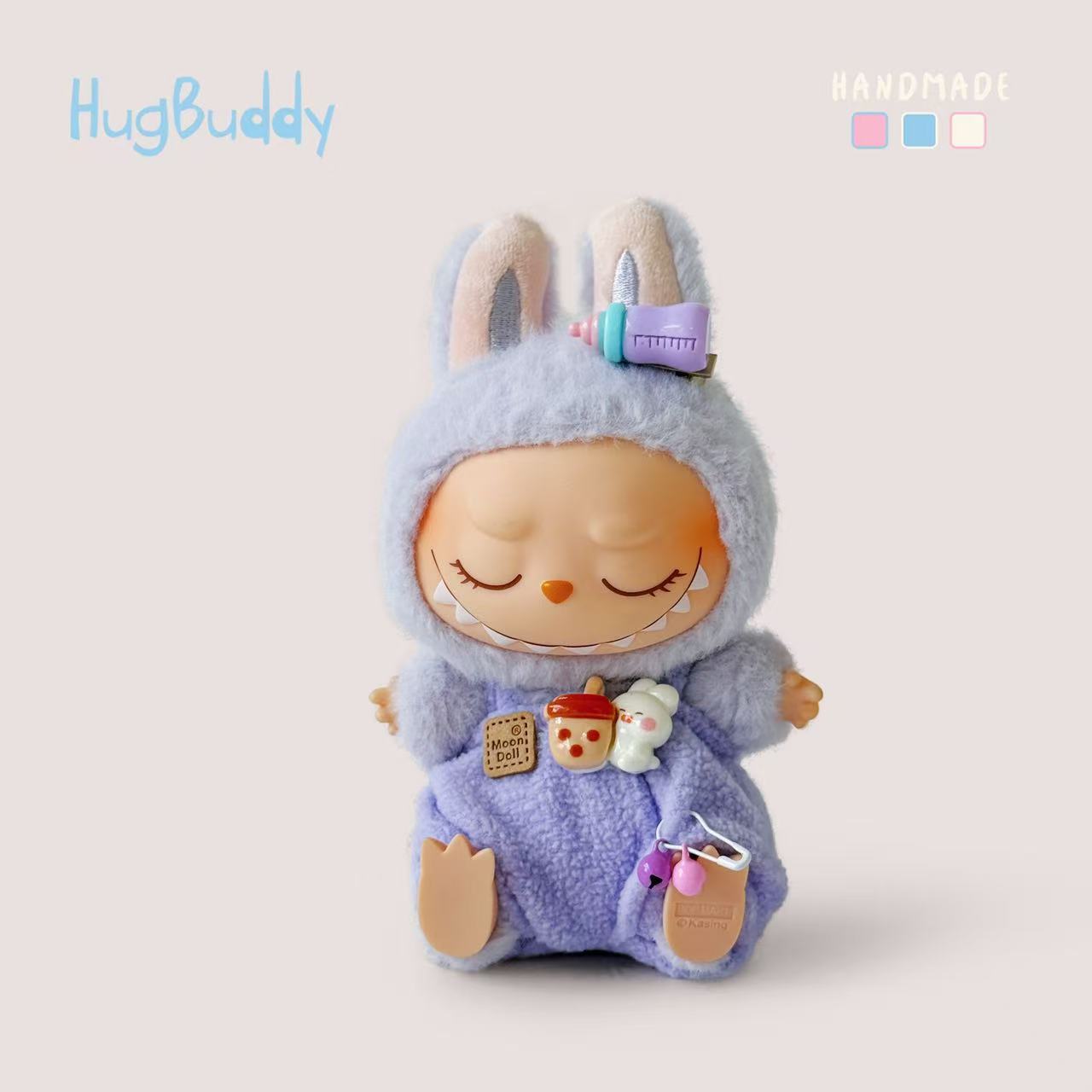 Labubu3.0前方高能幸运紫色娃衣套装希望拉布布衣服棉花娃着替装