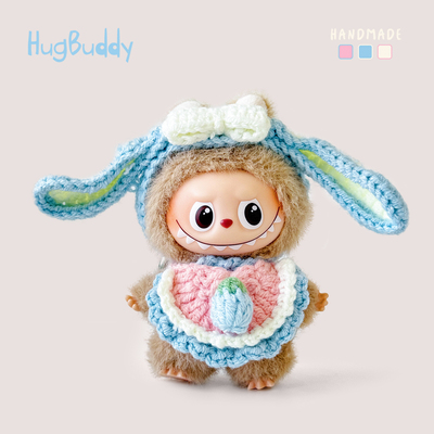 钩织四代拉布布mini衣服心底密码labubu4.0娃衣小鼻嘎原创头套装