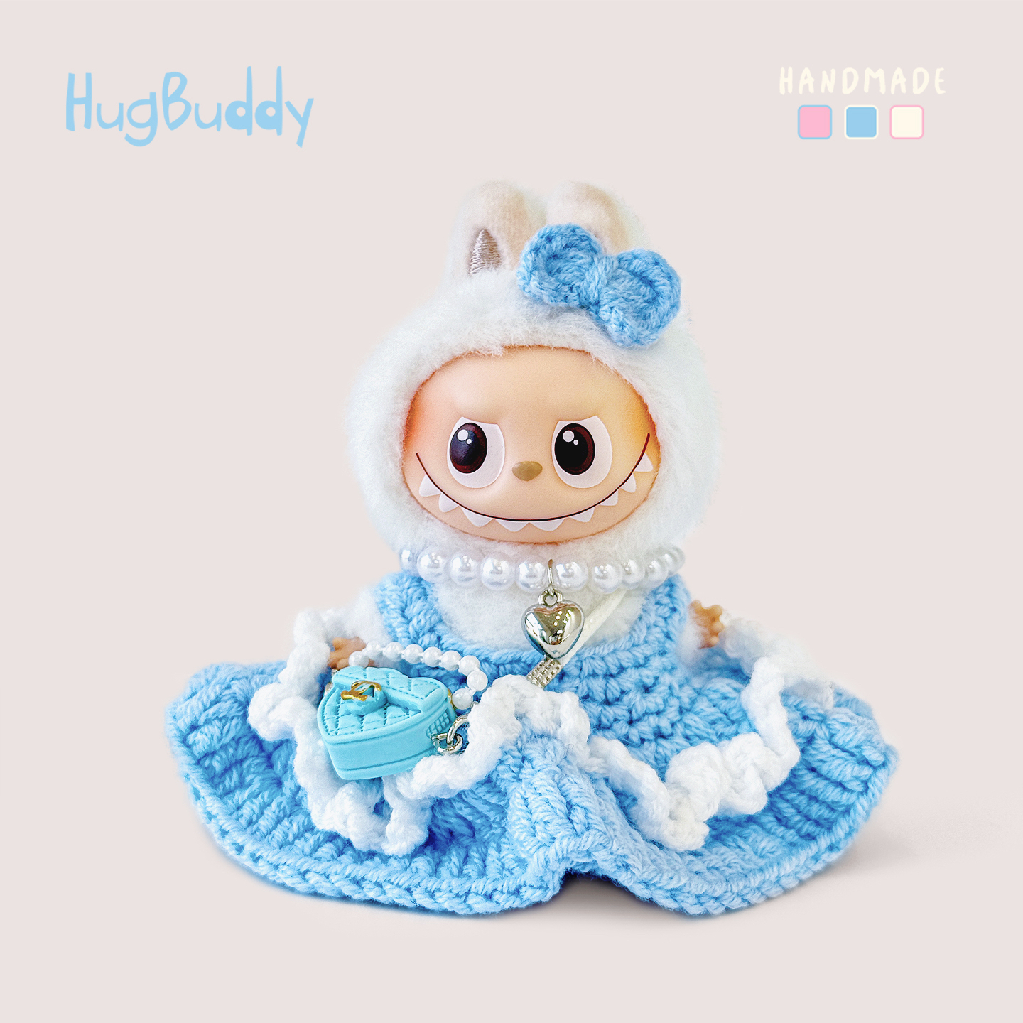 4代拉布布娃衣~可爱毛绒娃娃服装包包挂饰玩偶娃衣潮玩labubu衣服