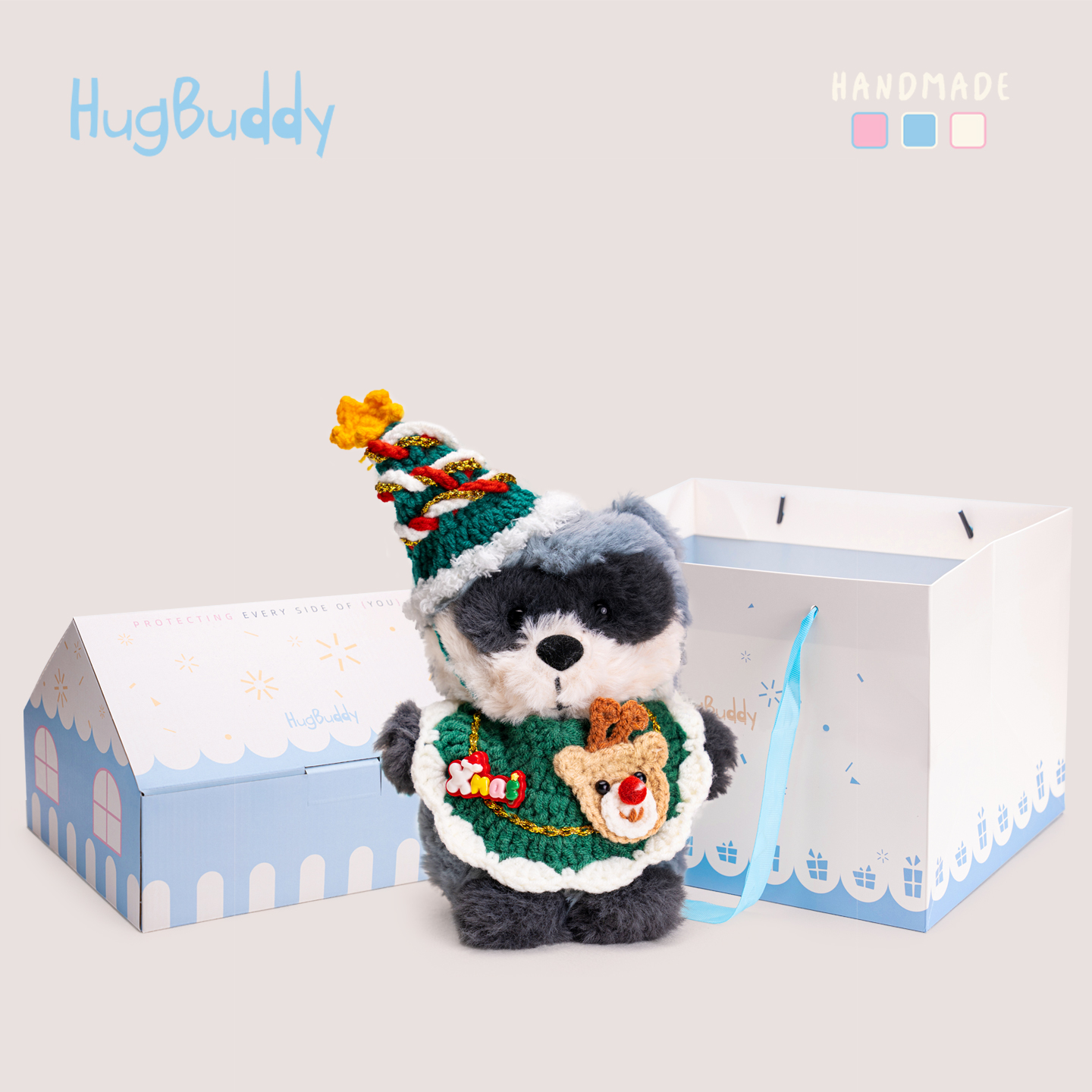 hugbuddy抱抱布迪小熊猫毛绒玩具可爱小浣熊柔软抱睡玩偶公仔礼物