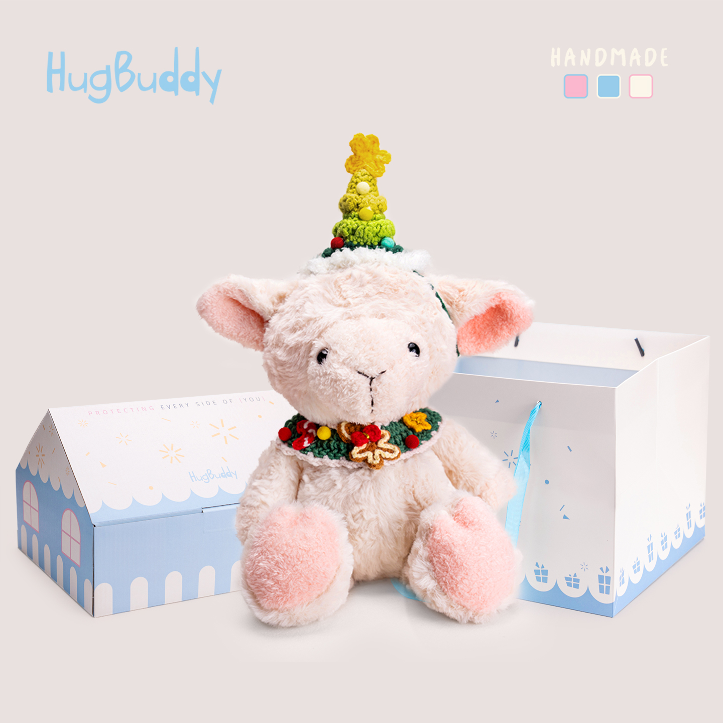 奶糖小羊陪伴玩偶圣诞生日礼品