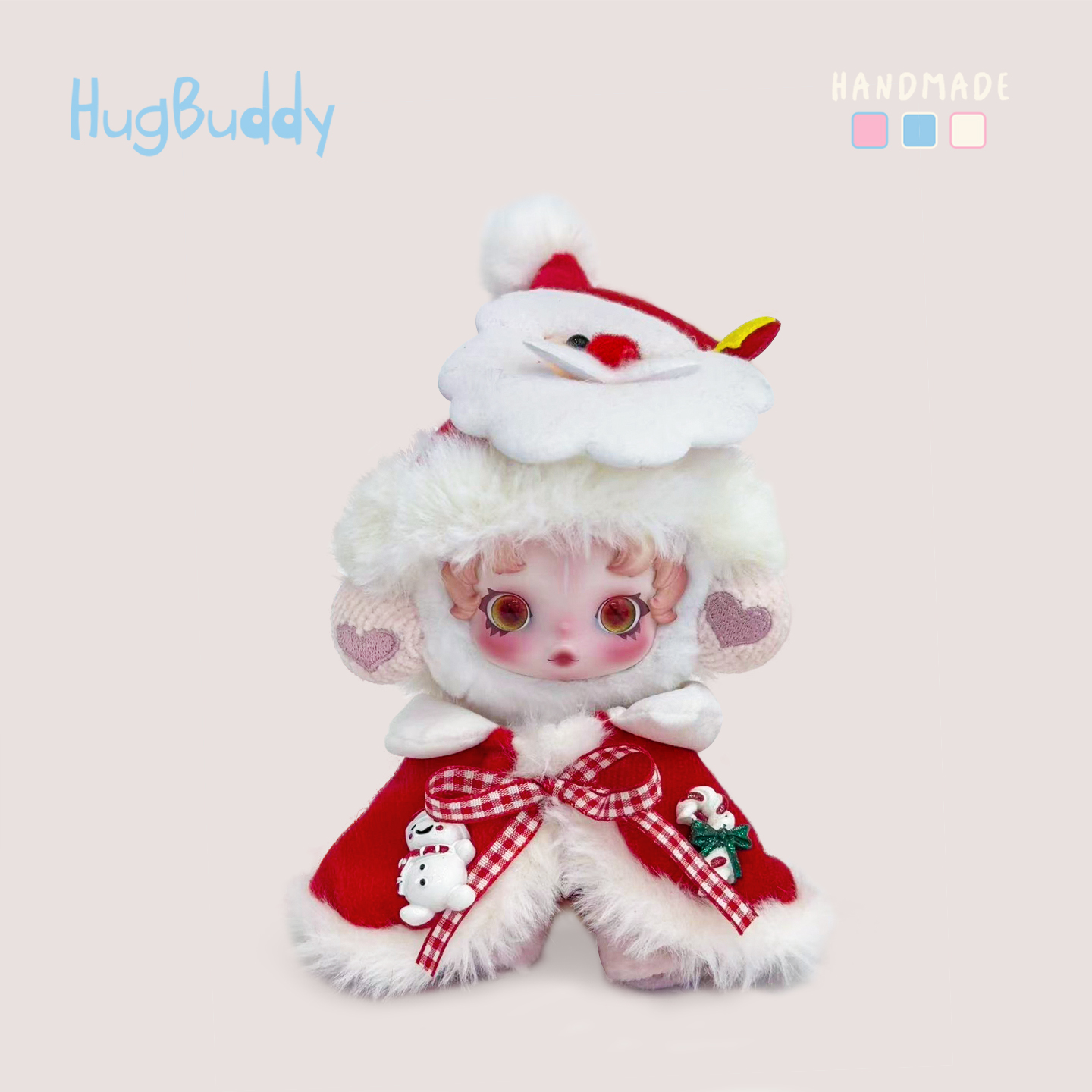 泡泡玛特光织园sp沐木娃衣三代不眠剧场毛绒挂件圣诞衣服原创头饰