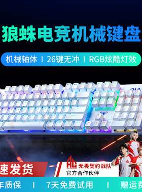 狼蛛(AULA)青轴机械键盘电竞游戏专用台式电脑通用键盘鼠标套装