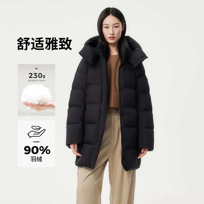 坦博尔冬季休闲加厚妈妈款面包羽绒服女装中长款大码潮流保暖外套