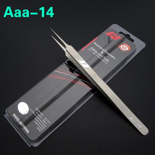 T牌Aaa-14 Aaa-12磨沙z精密加长加硬维修镊子不锈钢直尖弯头型镊