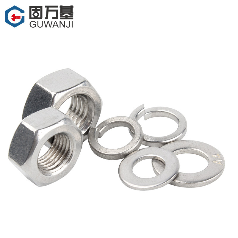 304/316不锈钢六角螺母套装平垫弹垫组合G螺丝帽201垫片垫圈M2-M1