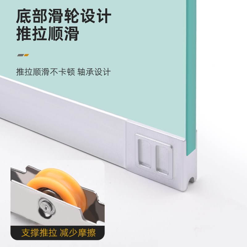 推拉门玻璃轨道双轨槽p道滑轮导槽道槽轨槽铝合金道条静音移门滑