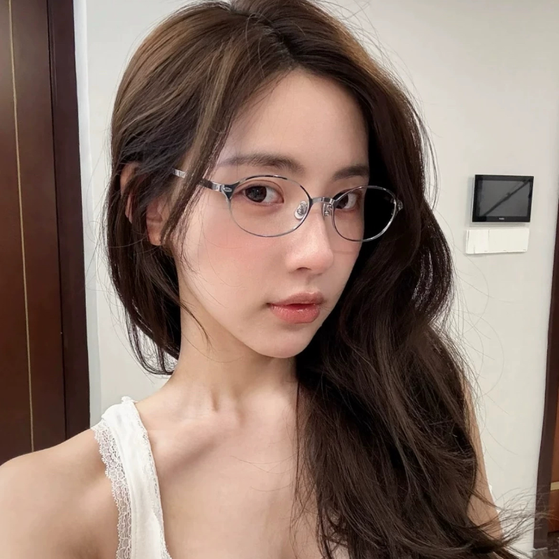 【免费配镜】丁禹兮同款格雷系眼镜超轻钛架小椭圆眼镜core