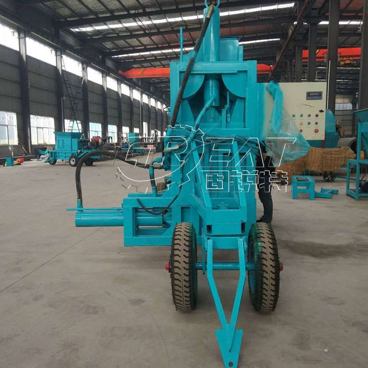 草渣打包装袋机 甘蔗渣压块包装机 锯末压块打包机 草料压块套袋