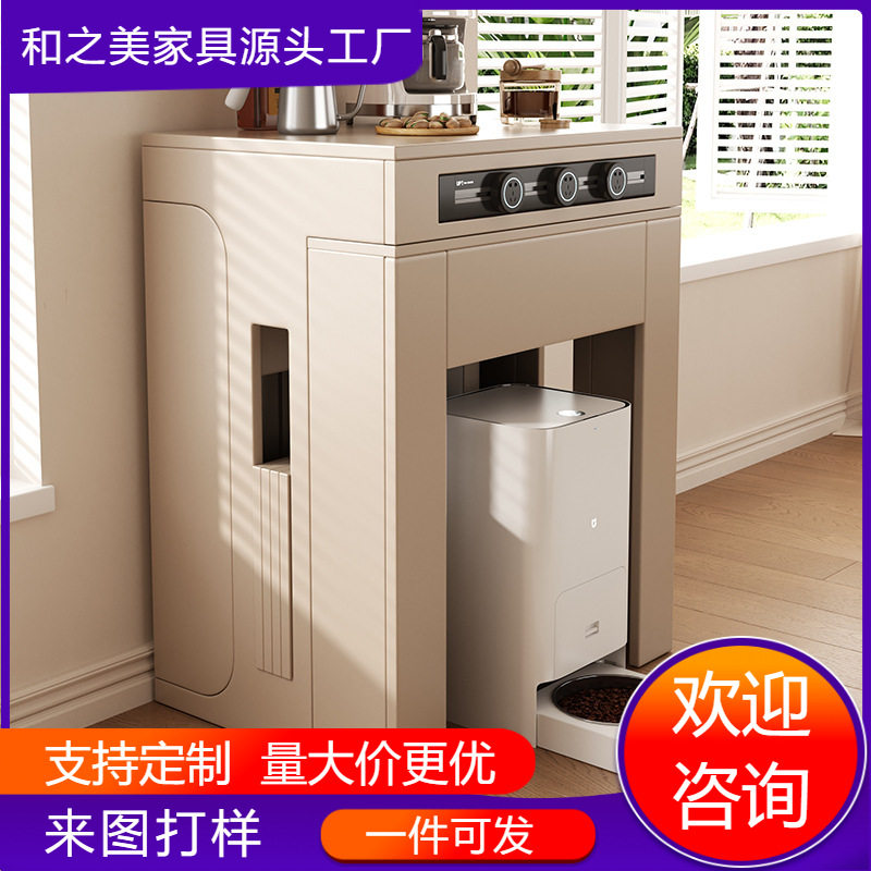 北欧可伸缩岛台餐桌餐椅边柜一体家用小户型省空间靠墙储物饭桌子