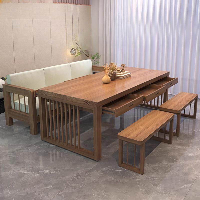 实木客厅大长书桌工作台带抽屉原木家用双人学习桌办公书法长条桌