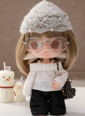 白色印花毛衣·Zsiga姜饼人bjd1/8娃衣小布1/6通穿冬季恋歌套装