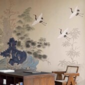 新中式 禅意墙纸诧寂茶室无缝壁画宋氏美学民宿榻榻米客厅卧室壁布