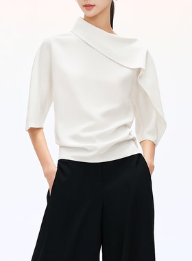 【袁泉同款】珂奈禾商场同款 春夏季桑蚕丝短袖套头小衫XD02455V0