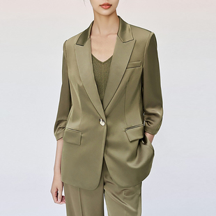 春夏季 珂奈禾 新款 七分袖 外套女XA02198N4 纯色气质西装 三醋酸