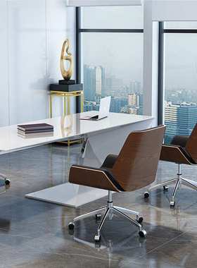 北欧欢乐颂白色办公椅现代简约电脑椅家用职员会议转椅子MR-04B