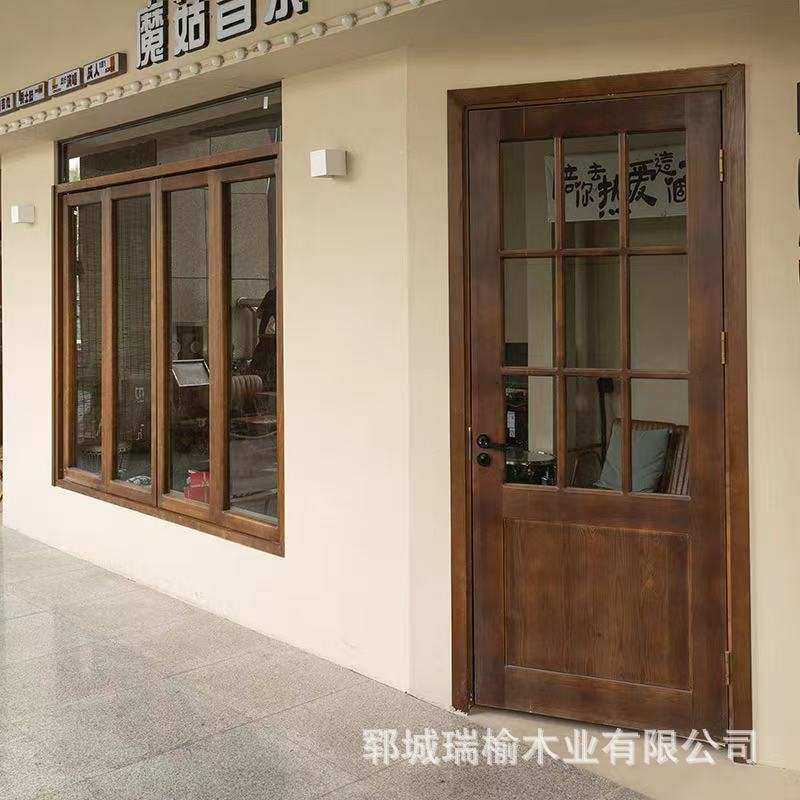 复古榆木大门多尺寸酒店套间门家用平开门咖啡厅民宿推拉门木门