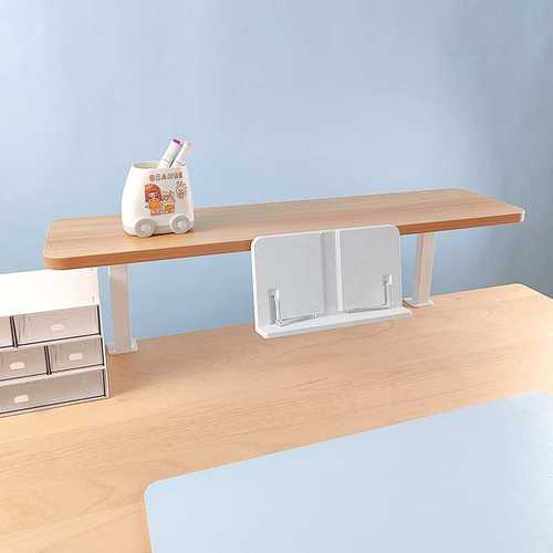 ?书桌置物架桌面阅读架免打孔儿童学习桌上书架平板支架实木收纳