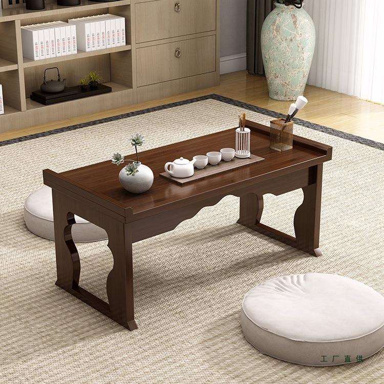 榻榻米茶几实木中式矮桌茶桌可折叠飘窗桌阳台古风小桌子家用炕桌
