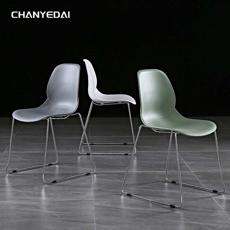 新品咖啡厅铁艺休闲餐椅家用现代简约塑料洽谈靠背椅学生书桌椅子