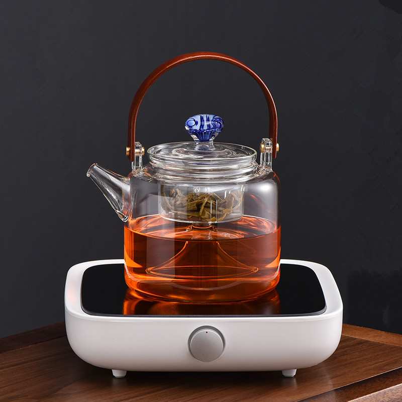新羽手工加厚玻璃茶壶耐高温蒸汽煮茶器烧水壶电陶炉专用茶壶
