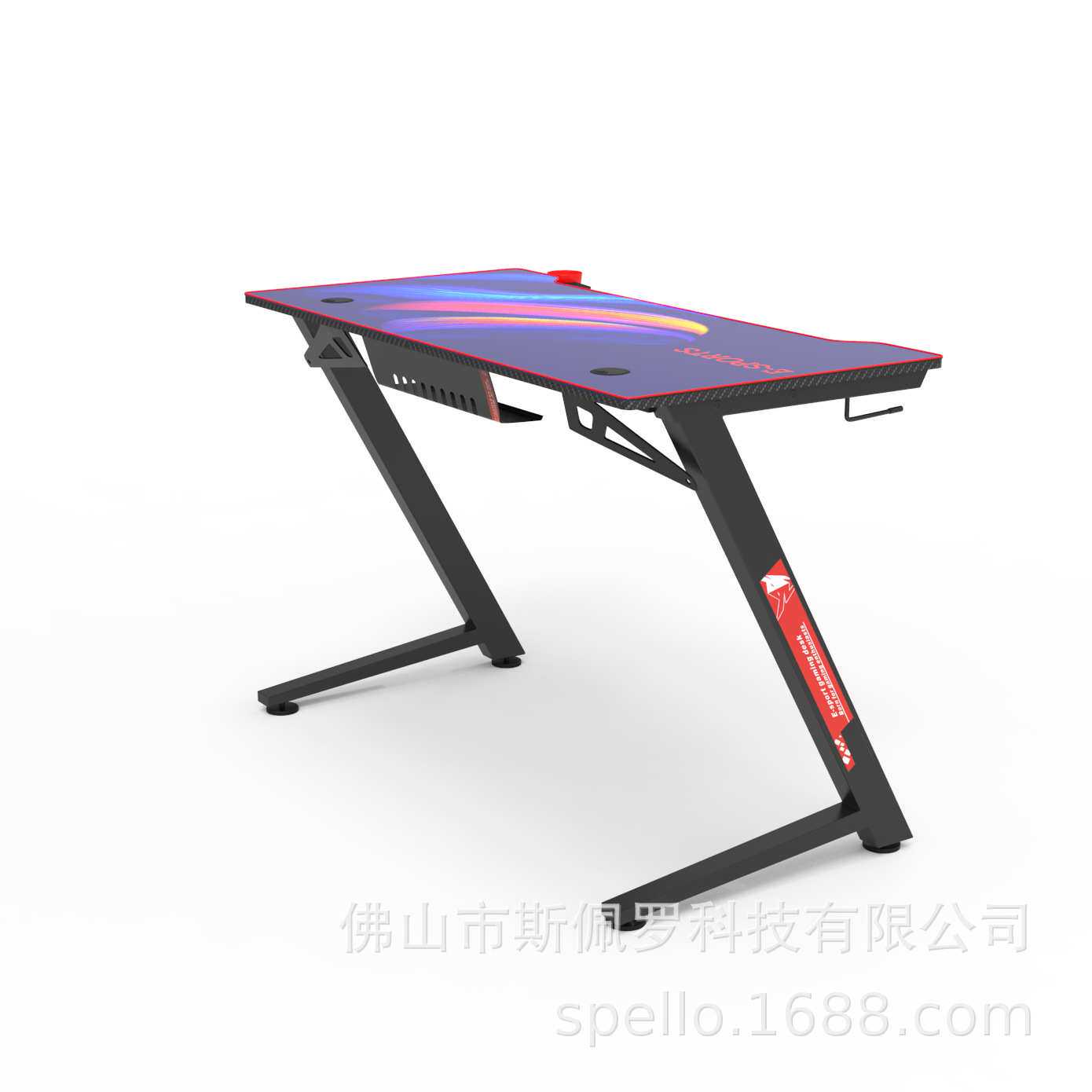 双三人电脑桌台式情侣电竞桌椅套装家用房间卧室轻奢放主机大桌子