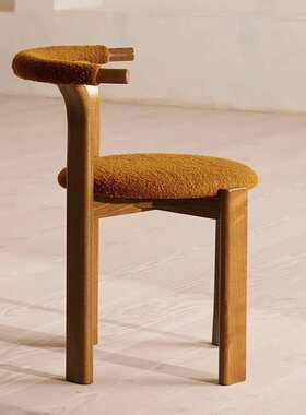 Zita餐椅中古风实木餐椅2025新款轻奢高端设计师白蜡木法式餐椅