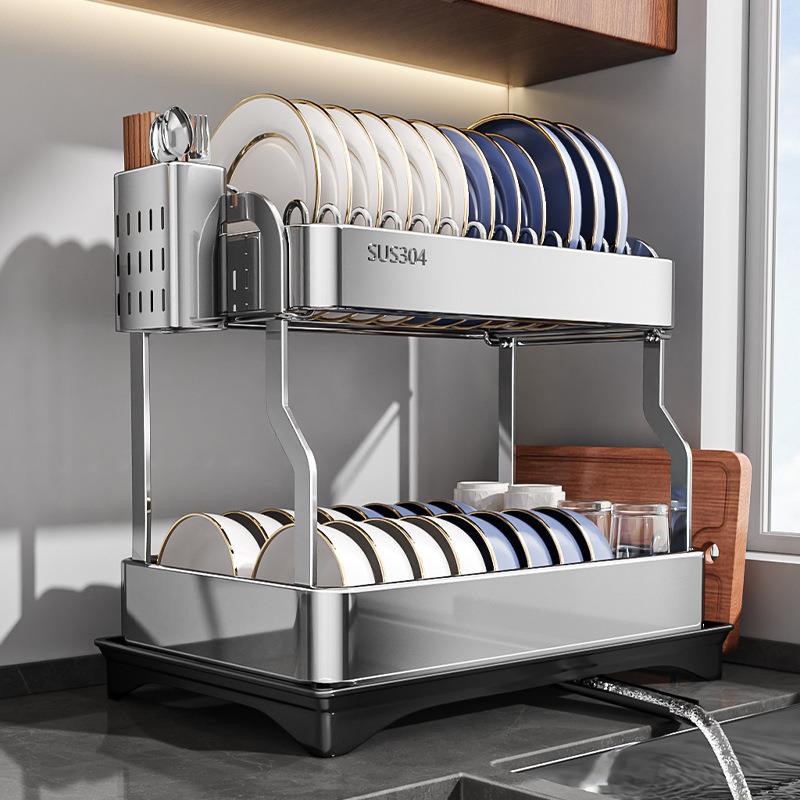 304不锈钢碗碟架厨房水槽置物水池洗碗碟台面碗盘纳多功能碗沥水