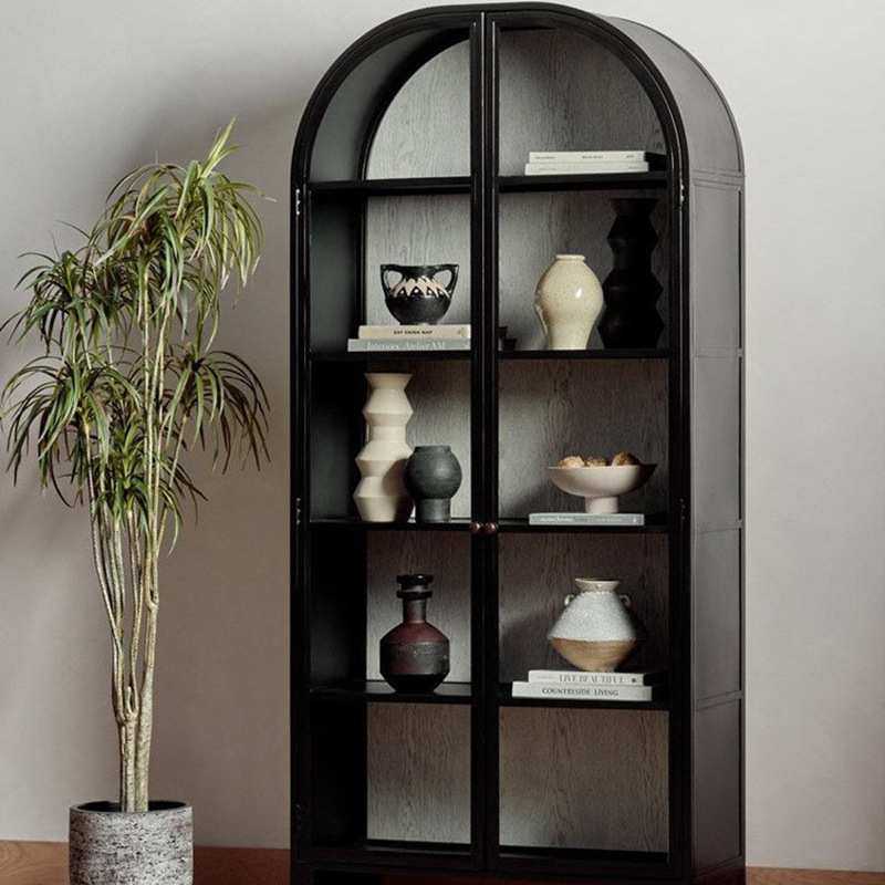 美式简约实木书柜客厅轻奢现代展示柜拱形储物柜墙边装饰柜全实木,基础建材,亚克力板,淘宝优惠券,粉丝福利购,淘宝优惠卷