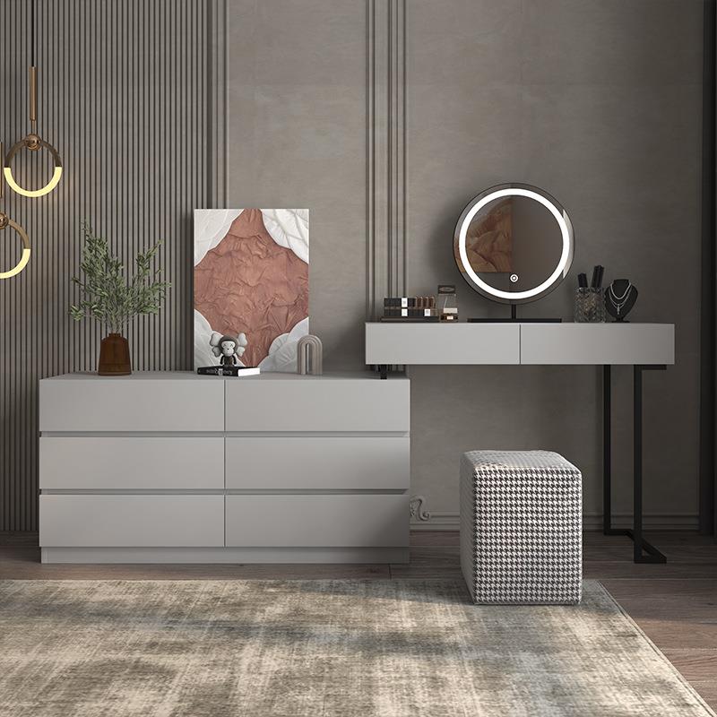 梳妆台卧室2022年新款轻奢现代简约转角电脑化妆桌储物柜一体