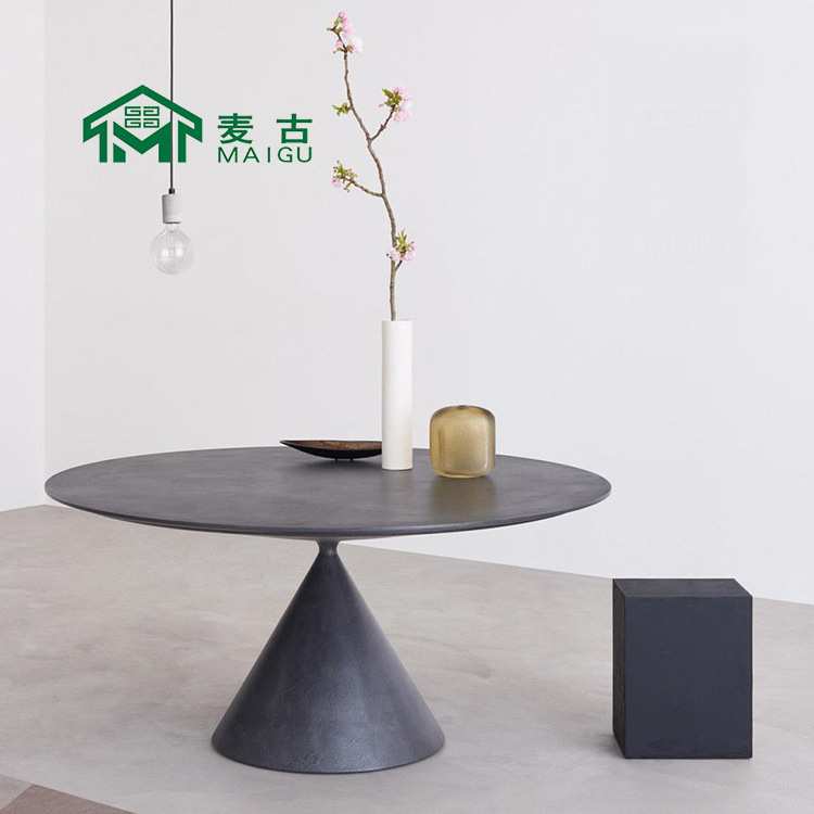 麦古 摩登现代北欧工业风设计师款圆形沙漏餐桌客厅椭圆桌家具