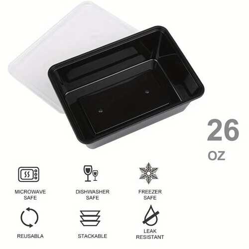 外贸代发新款Meal Prep Containers 26 OZ Microwavable Reusable