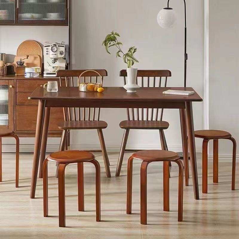 实木凳子圆凳轻奢高颜值简约爆款特厚加固可叠放不占空间实木圆凳