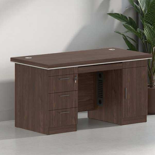 办公桌椅组合电脑桌简约办公室员工会议桌子家用书桌版式胡桃色