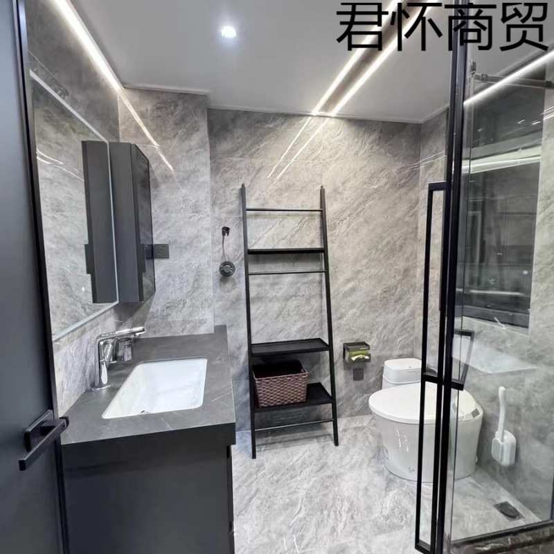 北欧浴室落地毛巾架免打孔多功能靠墙置物架卫生间多层浴巾收纳架
