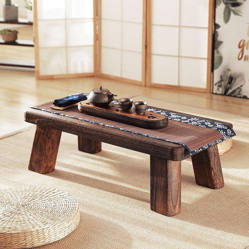 批M&实木飘窗小桌子炕几家用卧室坐地阳台茶桌矮桌榻榻米茶几简约