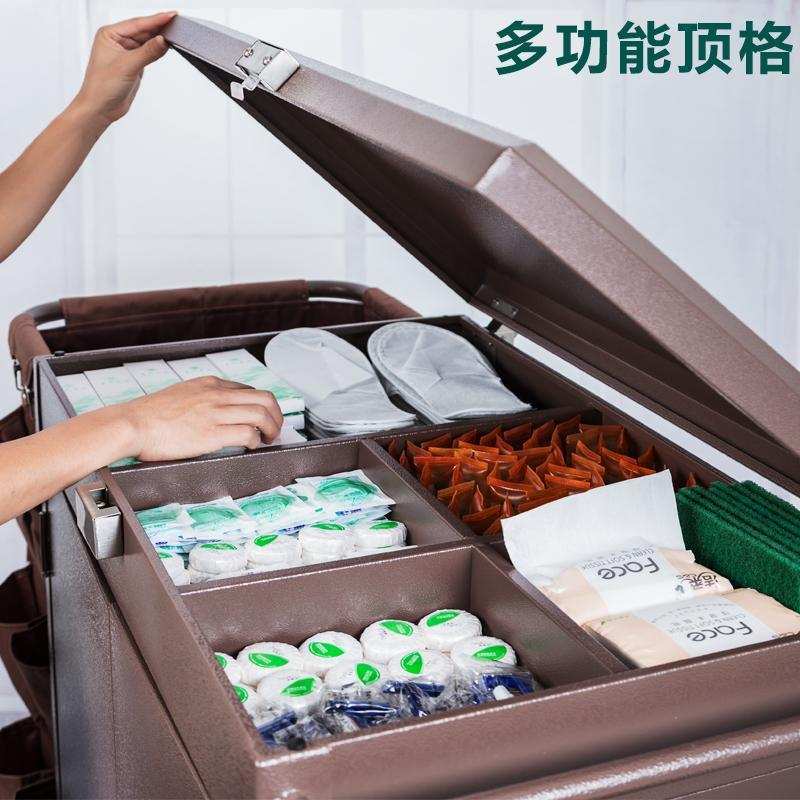 加厚酒店客房带门带盖带锁手推布  草车保洁工作车清洁卫生服务车