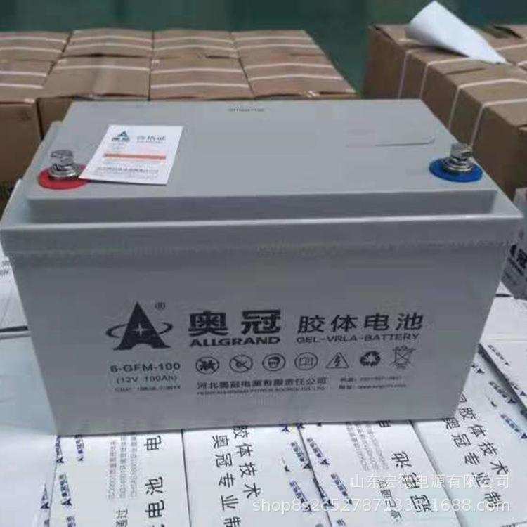 奥冠蓄电池 胶体蓄电池 6-GFMJ-100 12v100ah 储能型后备电池