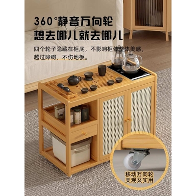 茶几客厅家用茶桌烧水壶一体嵌入式茶台可移动沙发边几小户型边柜