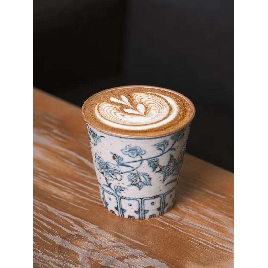 青花手握杯景德镇手作陶瓷咖啡杯拿铁拉花复古釉下彩高温