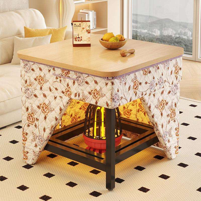 烤火桌折叠家用冬天取暖桌子罩套烤火餐桌简易棋牌长方形加厚茶几