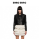 黑色皮外套短款 SHRO 女 镂空绣花修身 百搭长袖 ENRO2025秋季 新款
