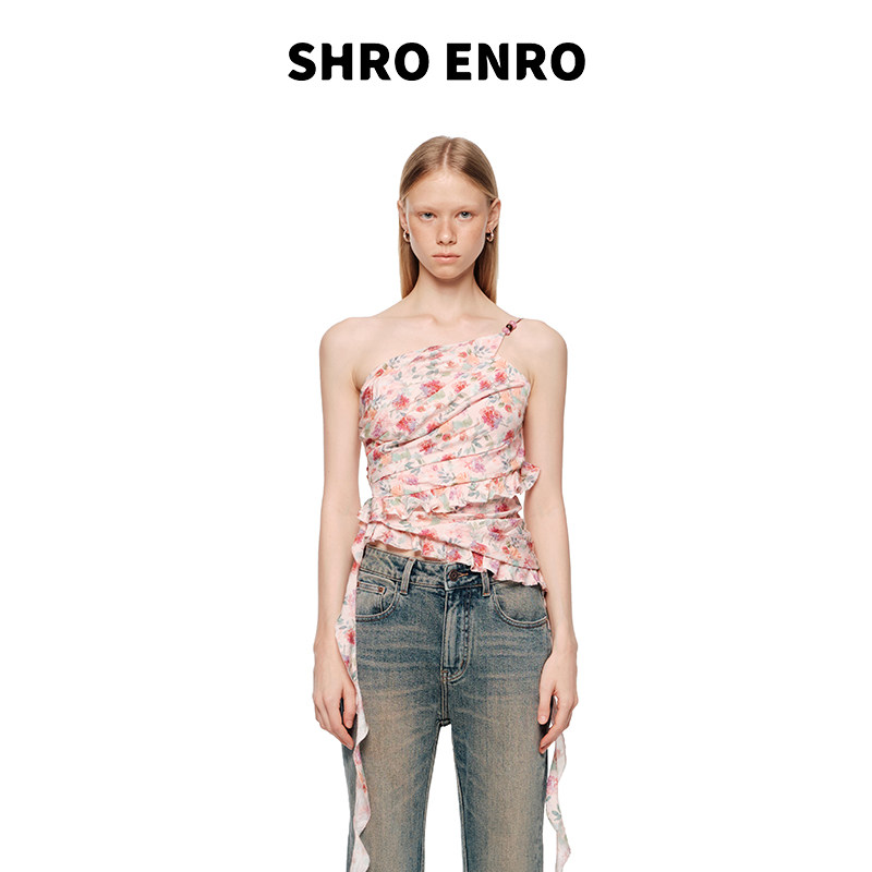 SHROENRO度假风斜肩露背吊带女