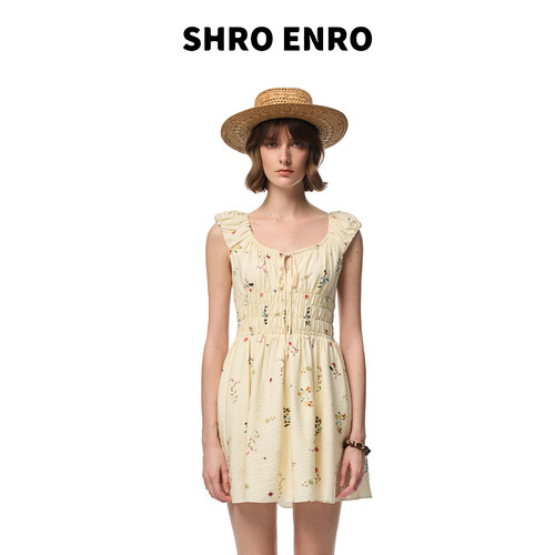 SHROENRO法式度假碎花连衣裙