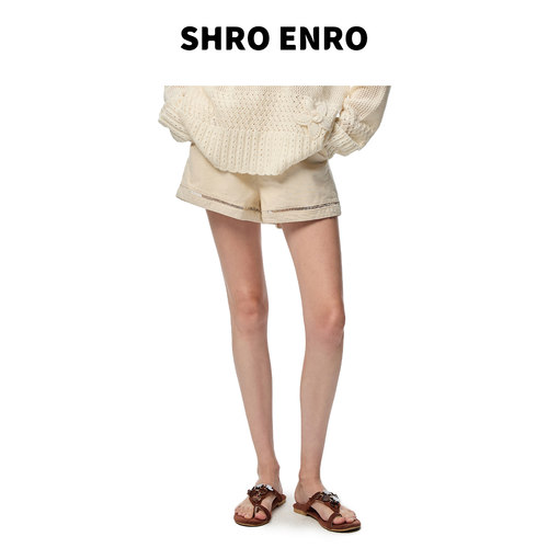 SHROENRO波西米亚串珠镂空短裤