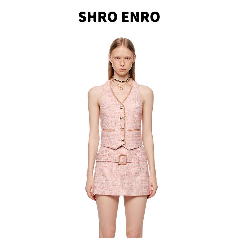 SHROENRO挂脖背心半裙时尚套装